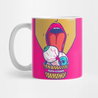 Eyes cream Licking ice cream Mug